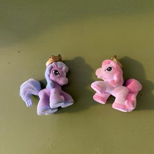 2 vintage miniature fuzzy My Little Pony’s (AA)